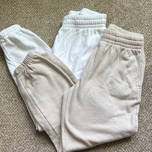 GARAGE girls sweatpants - White and light tan